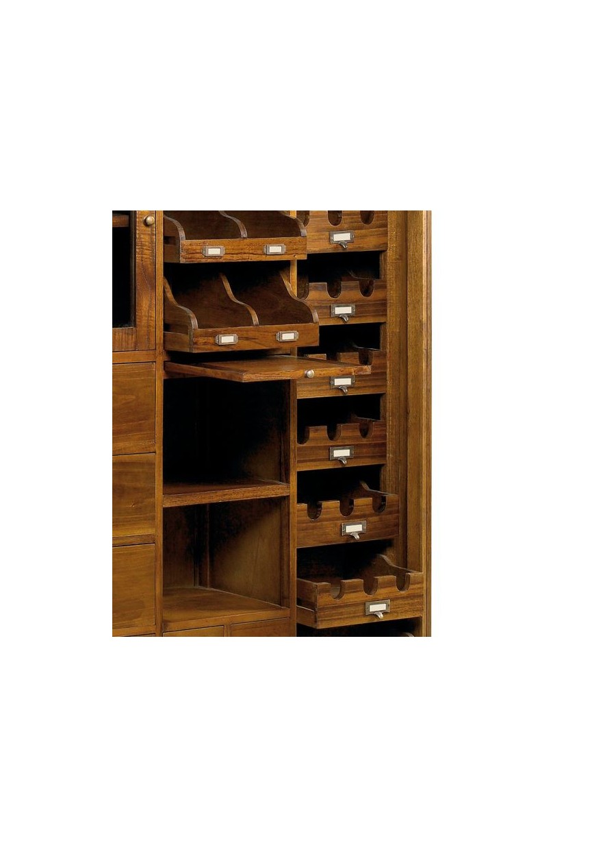 Buffet Star 3+4 cajones, 2 puertas, cd´s y botellero 120x40x155 Ref. 1046/30804 Moycor