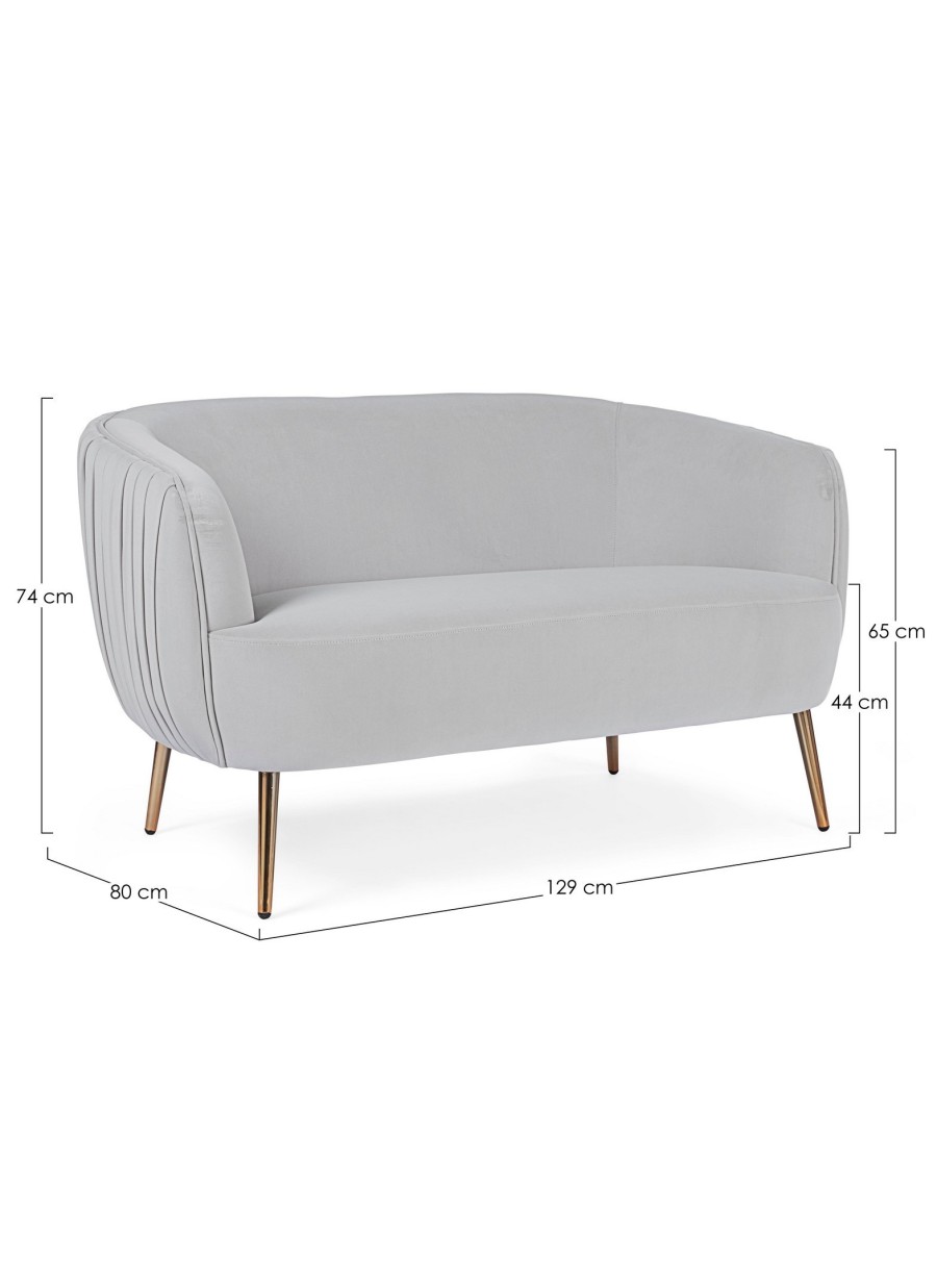 Sofá (2P) Linsay Gris Claro 129x80x74