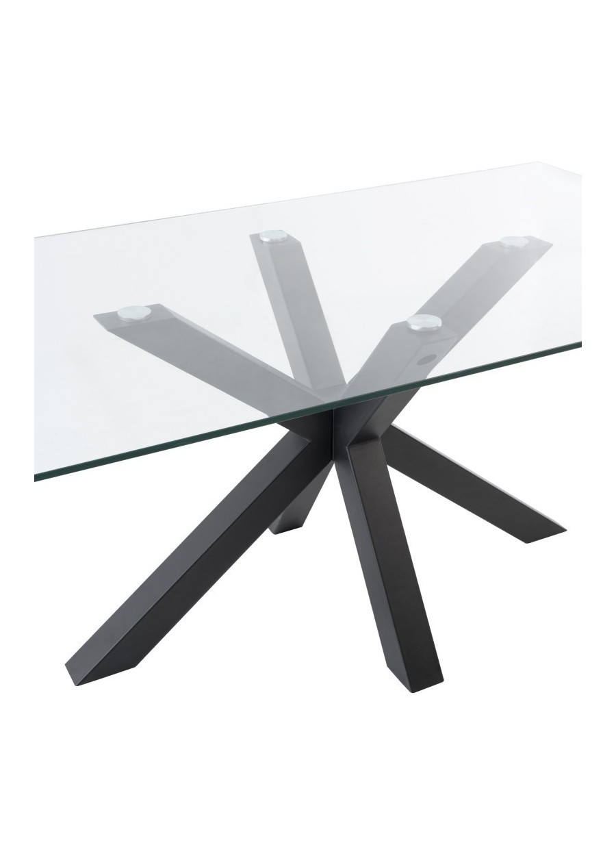 Mesa fija Demi 160 cristal/negro...