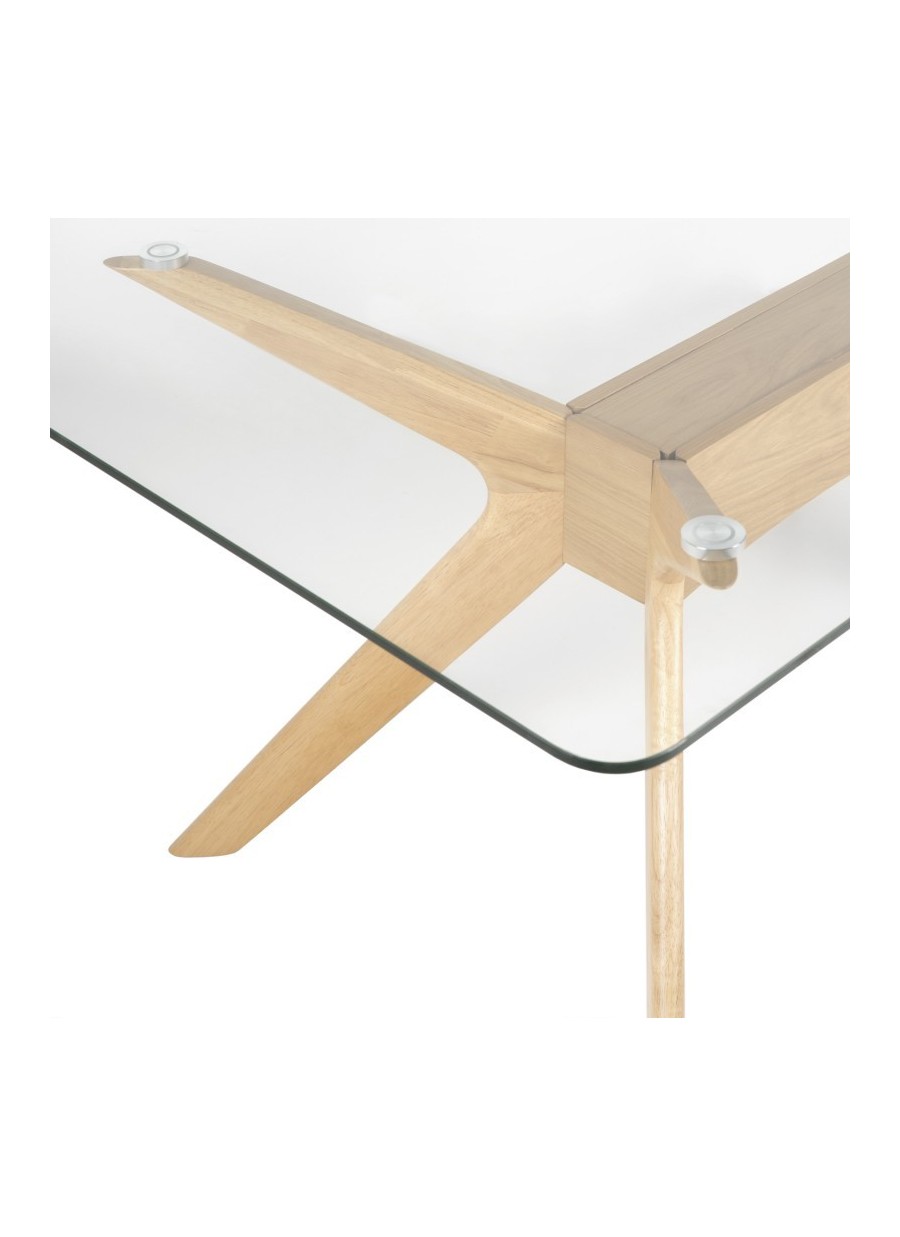 Mesa fija Della 140 cristal/roble...