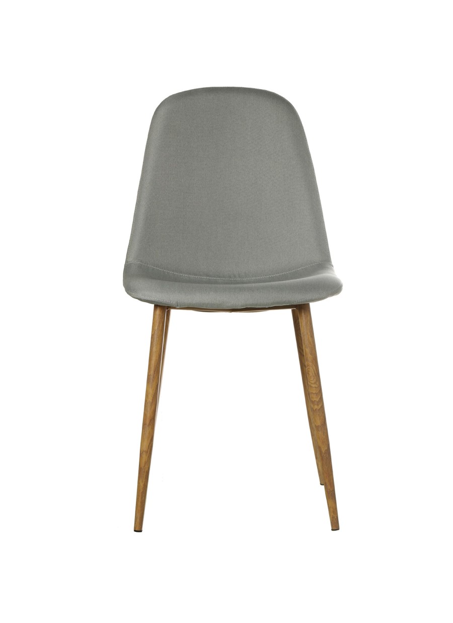 4 Sillas Rodeo madera y tela gris...