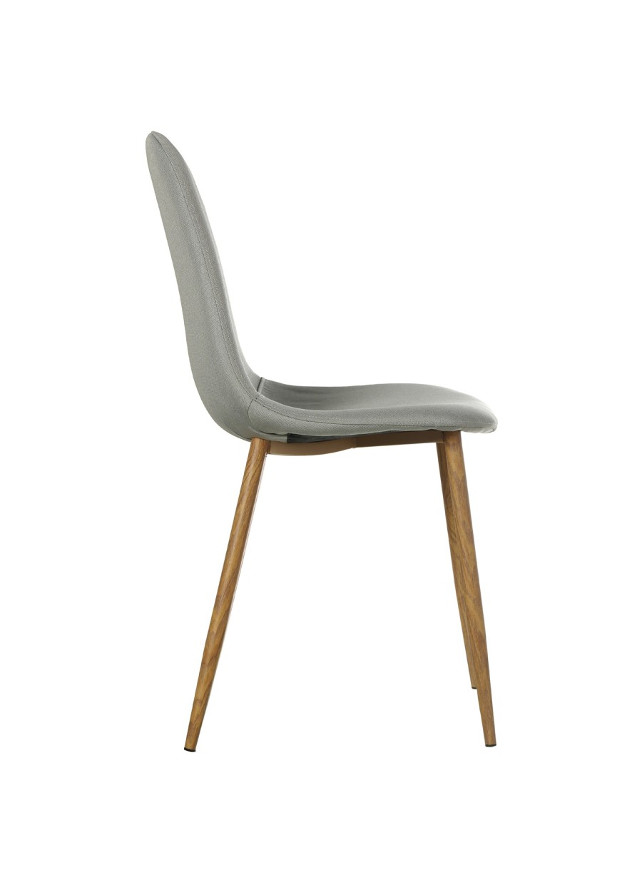 4 Sillas Rodeo madera y tela gris...