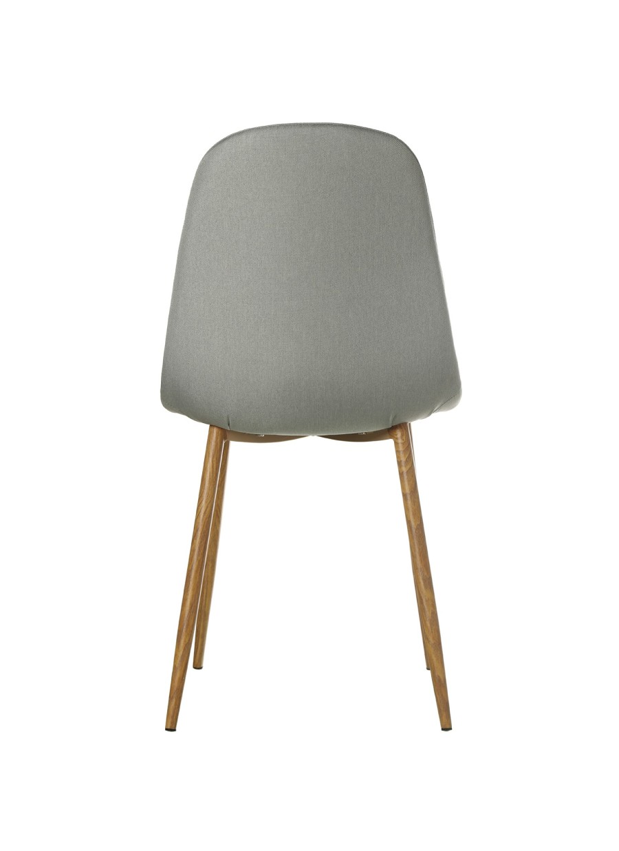 4 Sillas Rodeo madera y tela gris...