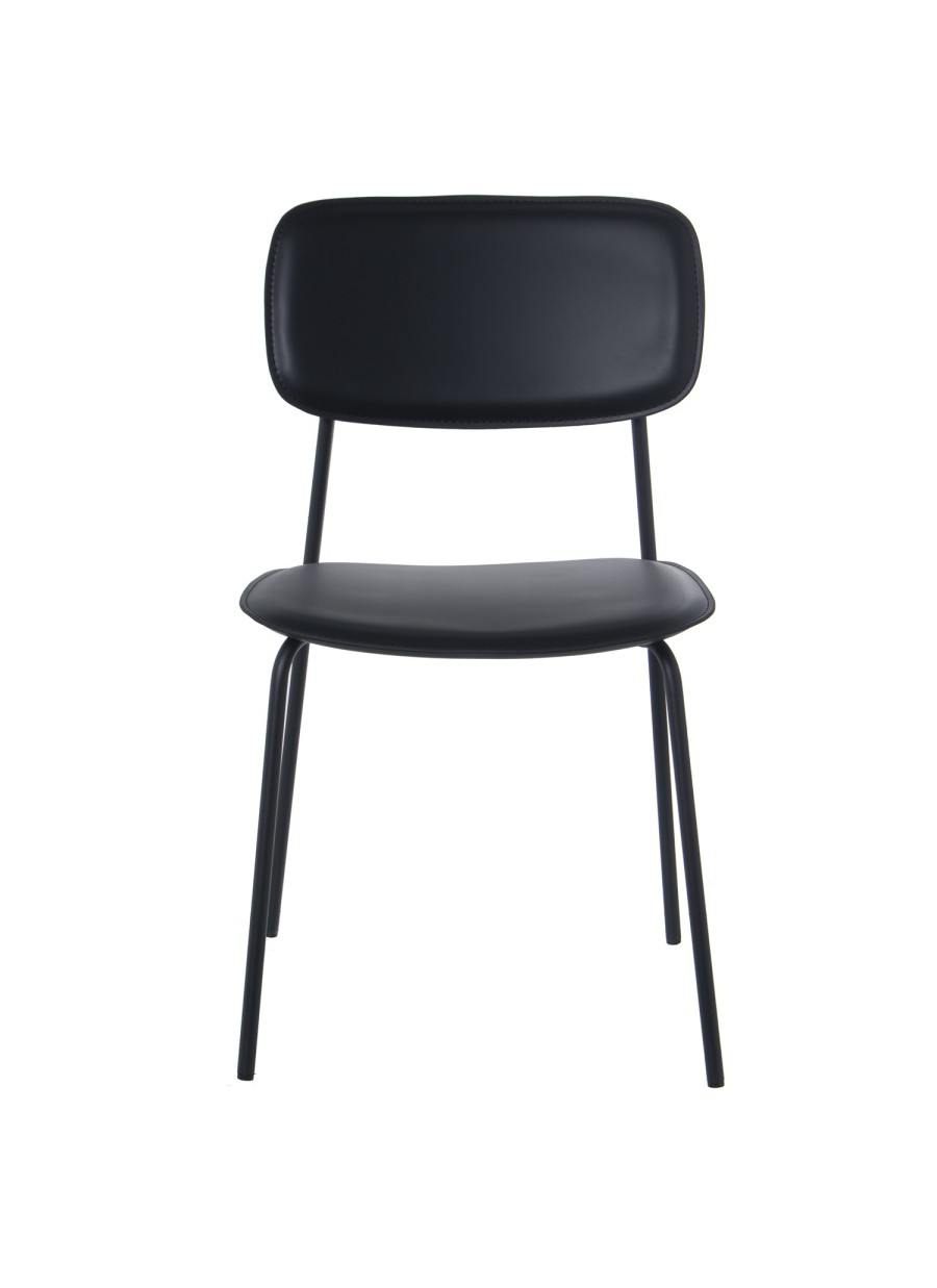 4 sillas Reco negro 43x48x78 cm