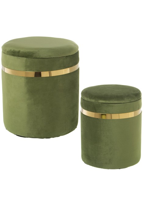 2 Pufs Hungro Verde Terciopelo