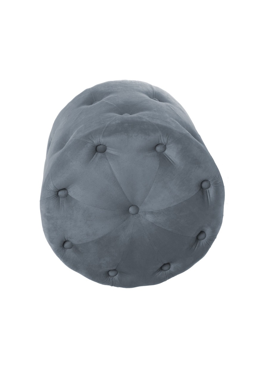 Puff Bima Capitoné y Madera, Azul...