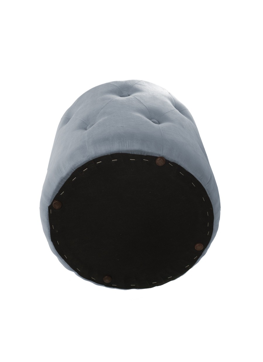 Puff Bima Capitoné y Madera, Azul...