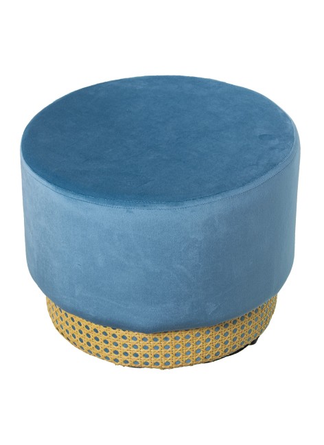 Puff Anasi Azul y Mimbre...