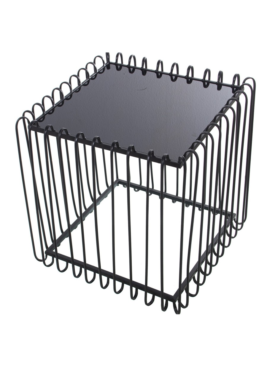 2 Mesas Anna Metal y Cristal 60x60x60 cm