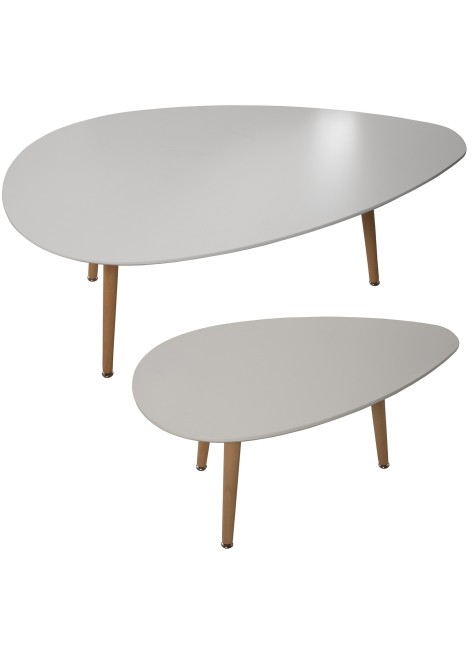 2 Mesas Madera y Blanco...