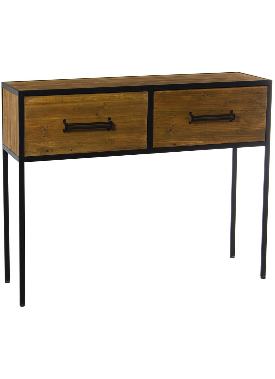 Entrada Geno Madera y Metal 100x30x80 cm