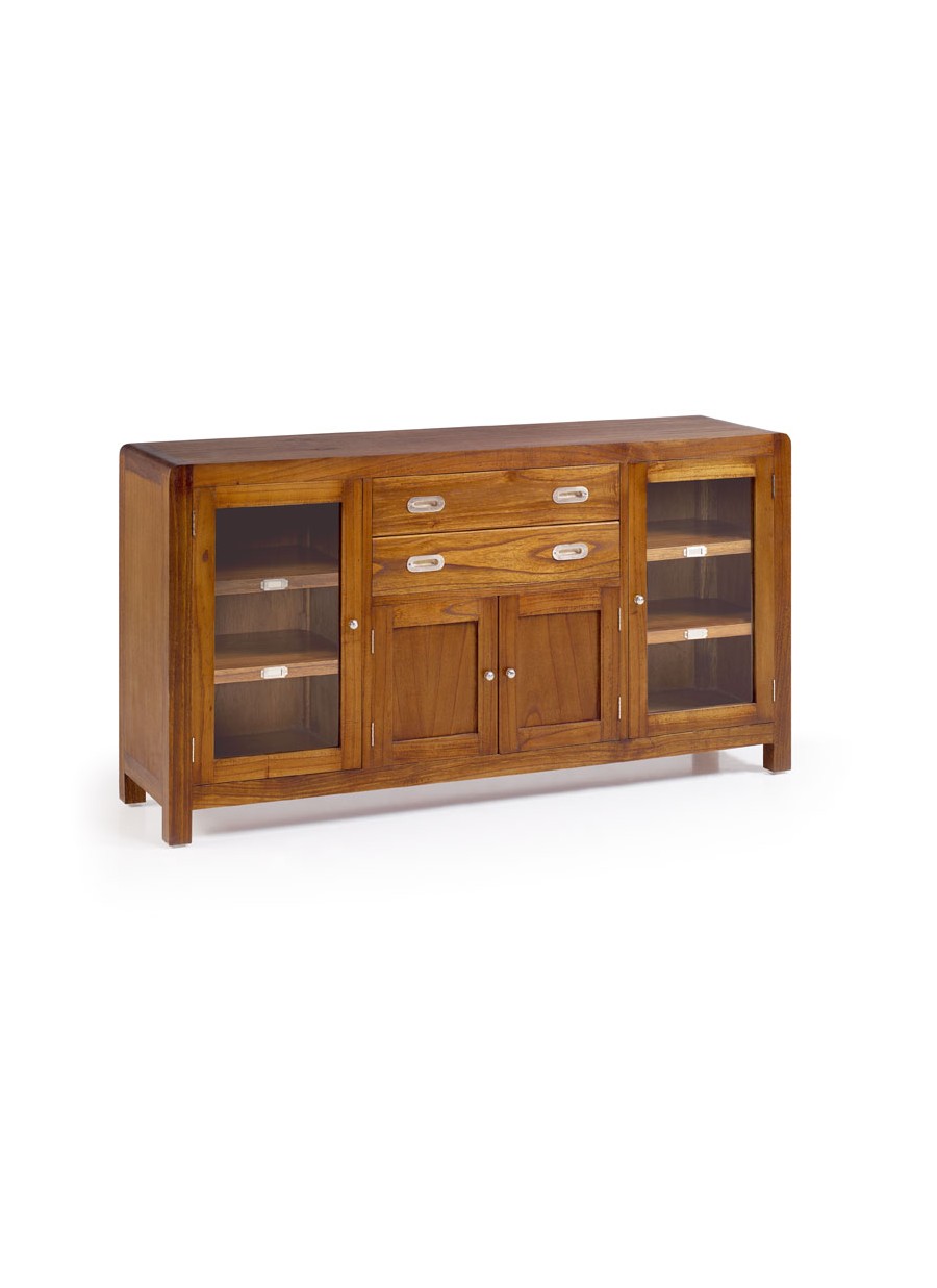 Buffet Flash 2 p Cristal, 2 Puerta Madera y 2 Cajones 150x40x80 Ref. Flash 301546 Moycor