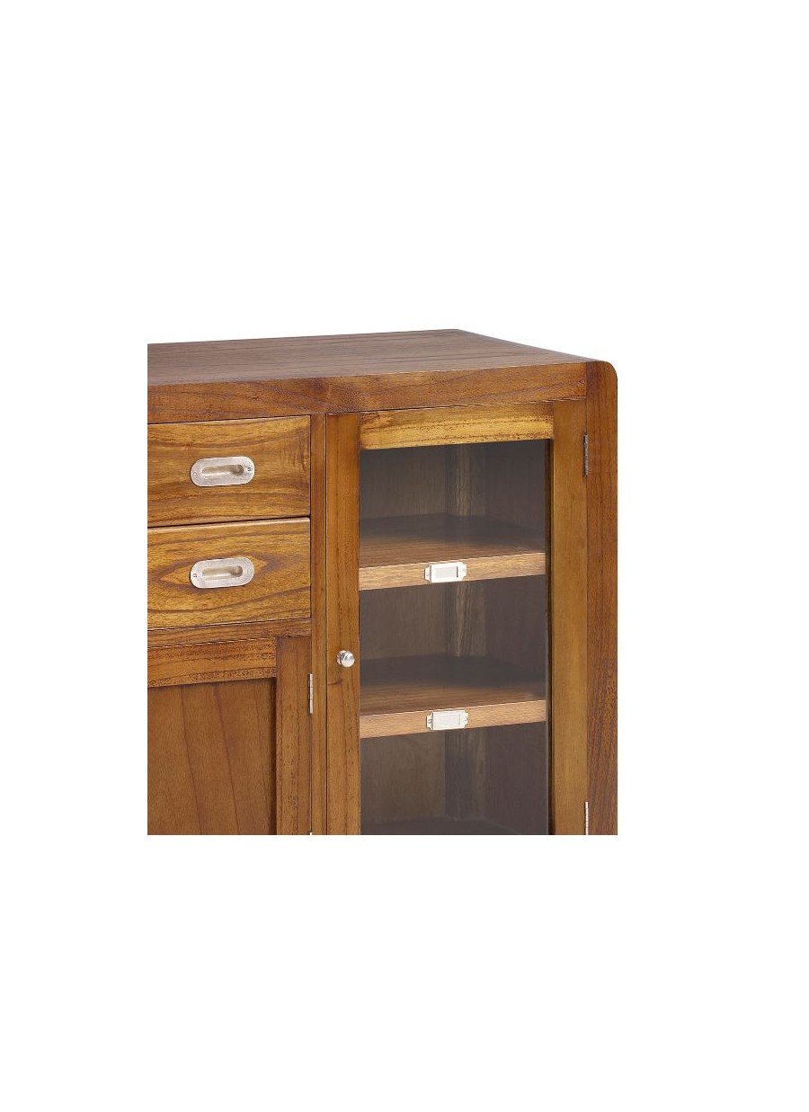 Buffet Flash 2 p Cristal, 2 Puerta Madera y 2 Cajones 150x40x80 Ref. Flash 301546 Moycor