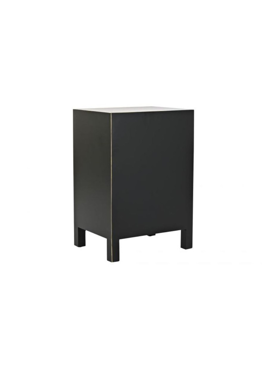 Mesita de Noche Japón Abeto MDF Negro...