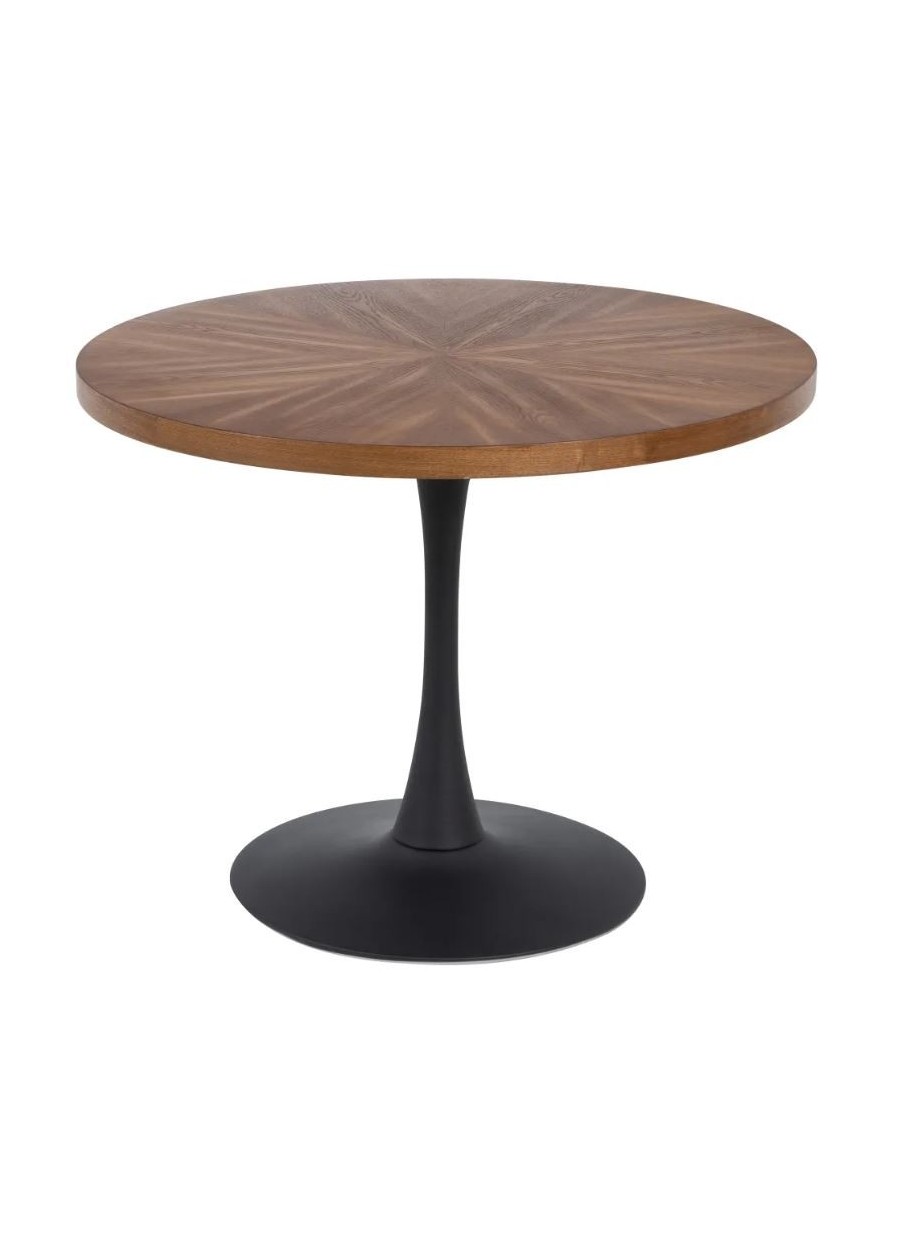 Mesa Comedor Natural-Negro Metal...