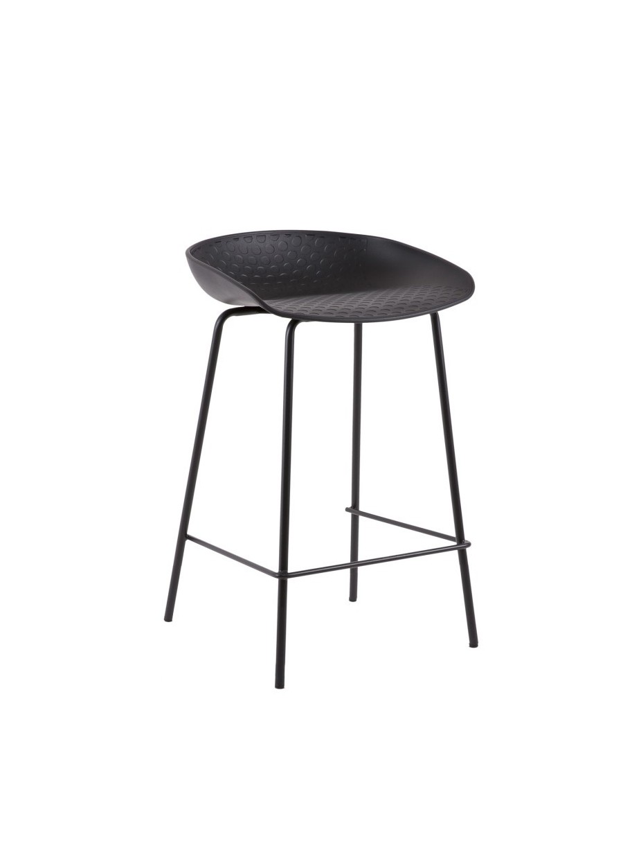 Taburete Netta Bajo Negro 41x73x42 cm