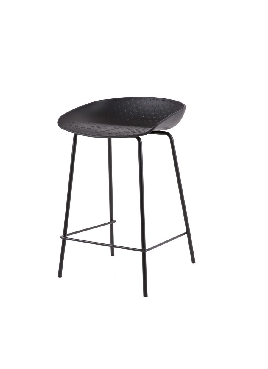 Taburete Netta Bajo Negro 41x73x42 cm