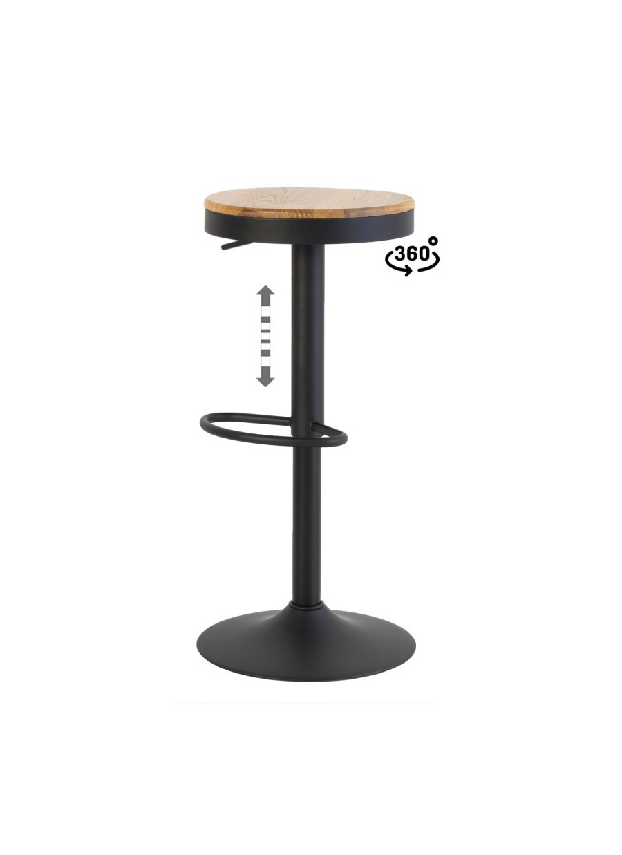 Taburete Regulable Barret Negro...