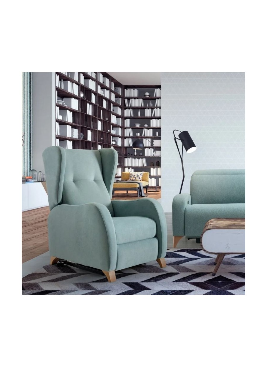 Sillón Derby 4 patas madera wengue...