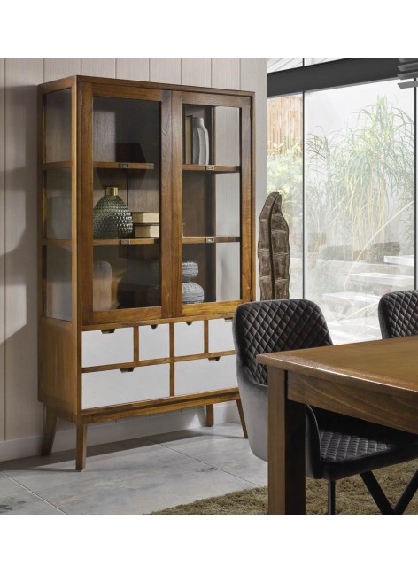 Vitrina Artic 6 Cajones y 2 Puertas 105X40X180 Ref. 1046/317014 Moycor.