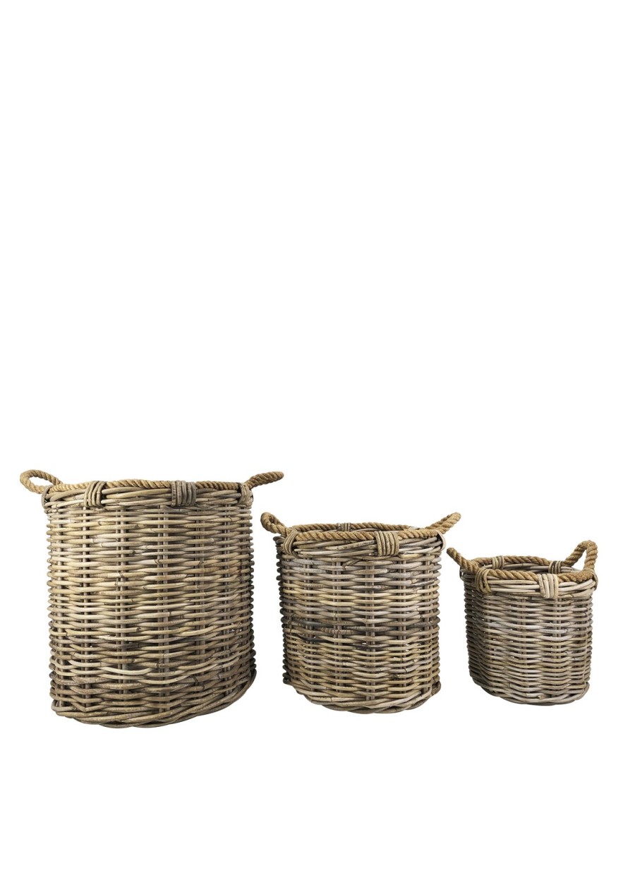 Cesta Rattan Kubu Redondas con Cuerda...