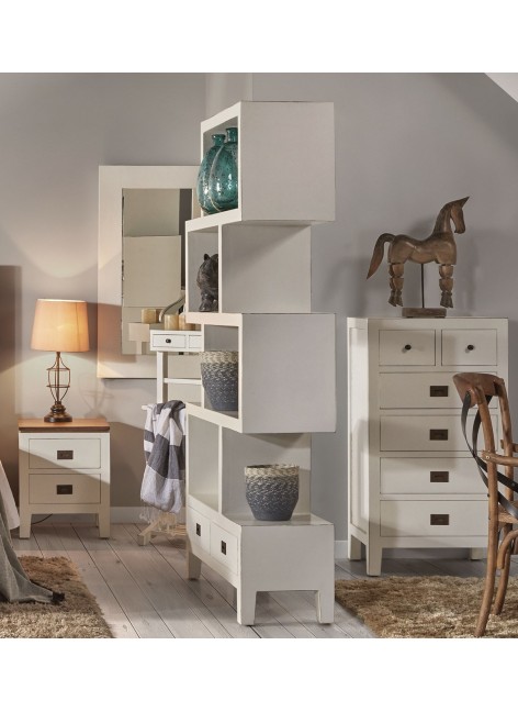 Librería Irregular Everest 2 Cajones 4 Huecos 100x35x190 Ref. 1046/314017 Moycor