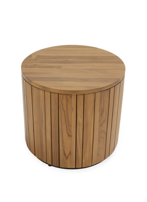 Mesa auxiliar madera teca color stone