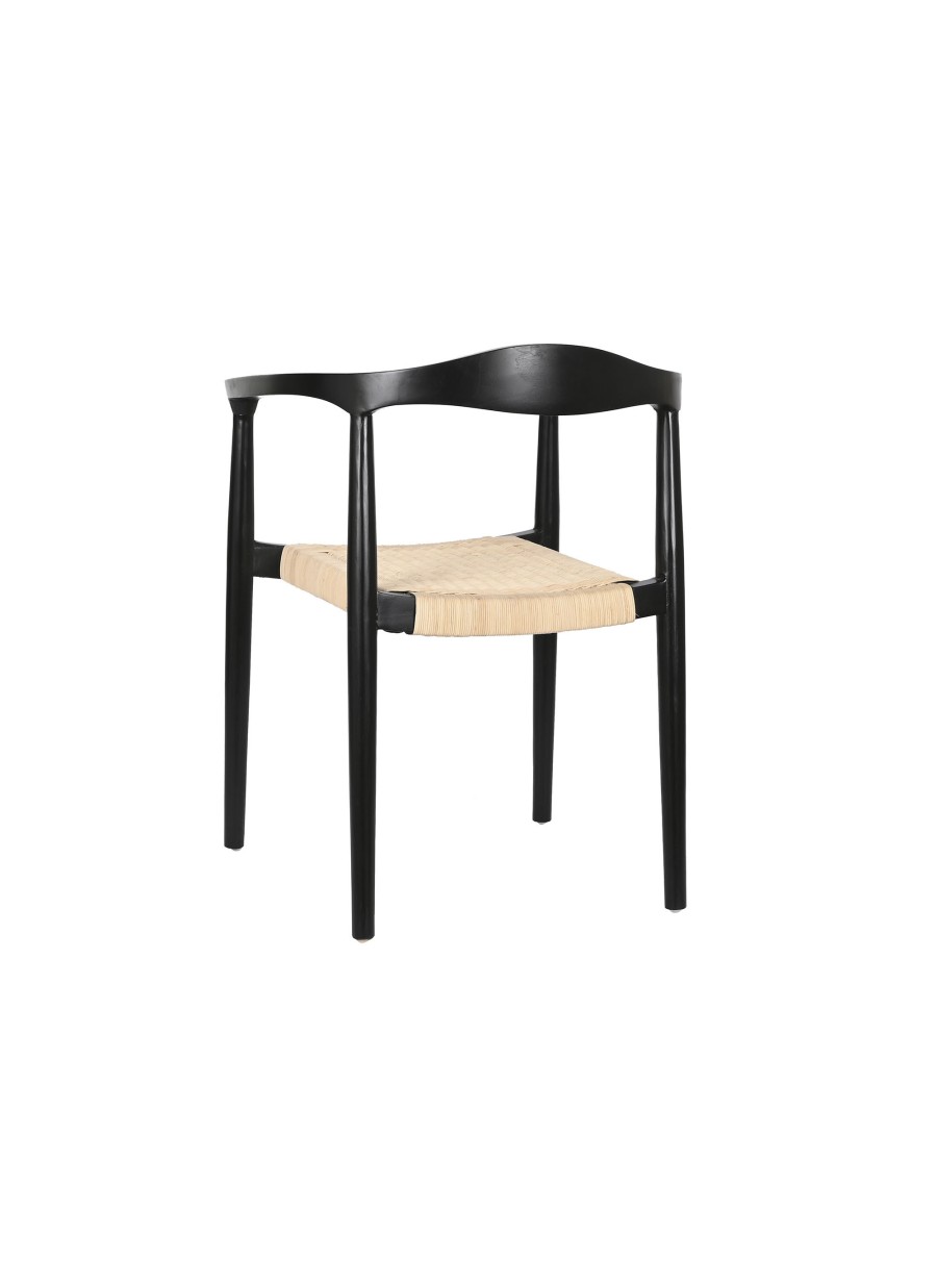 Silla Blacki Teca Ratan 59x55x81 cm