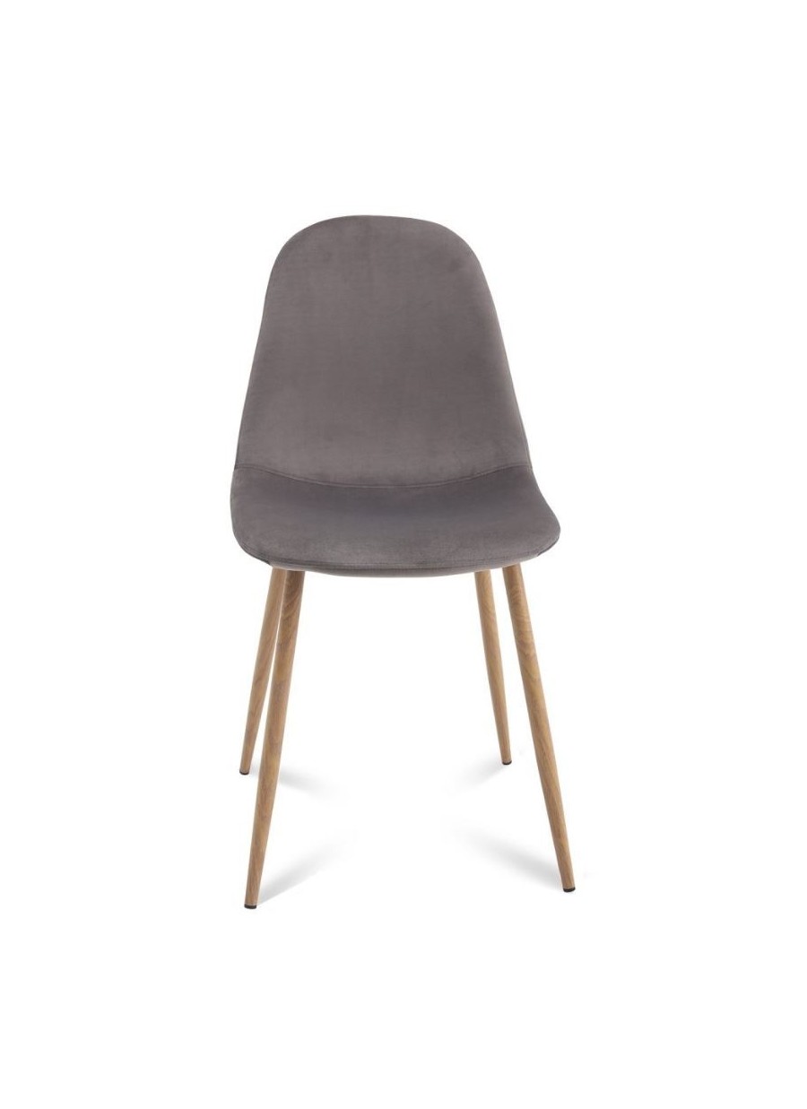 Silla Terciopelo Gris 44.5x87.5x52.5 