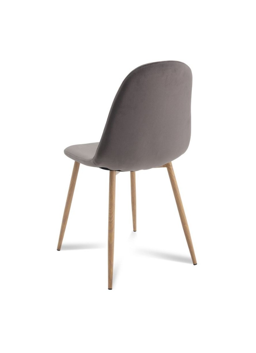 Silla Terciopelo Gris 44.5x87.5x52.5 