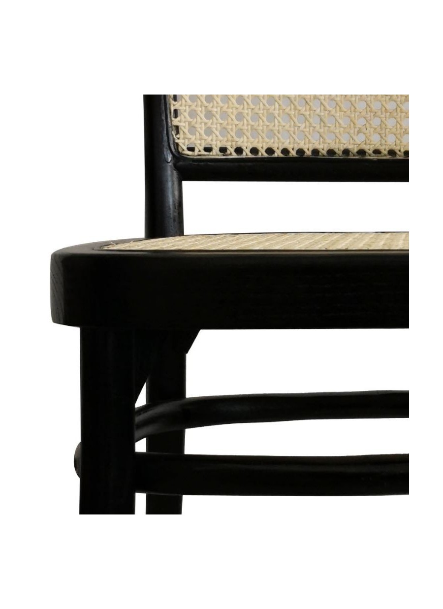 Silla Abel Ratán Negra 45x41x81 