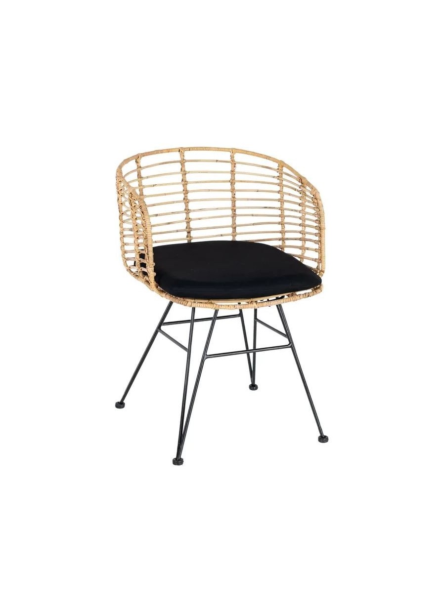 Silla Natural Negro Ratán/Metal...