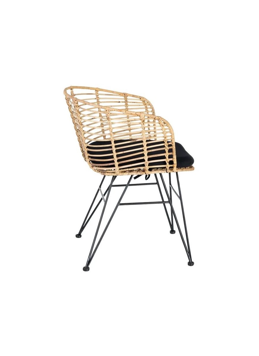 Silla Natural Negro Ratán/Metal...