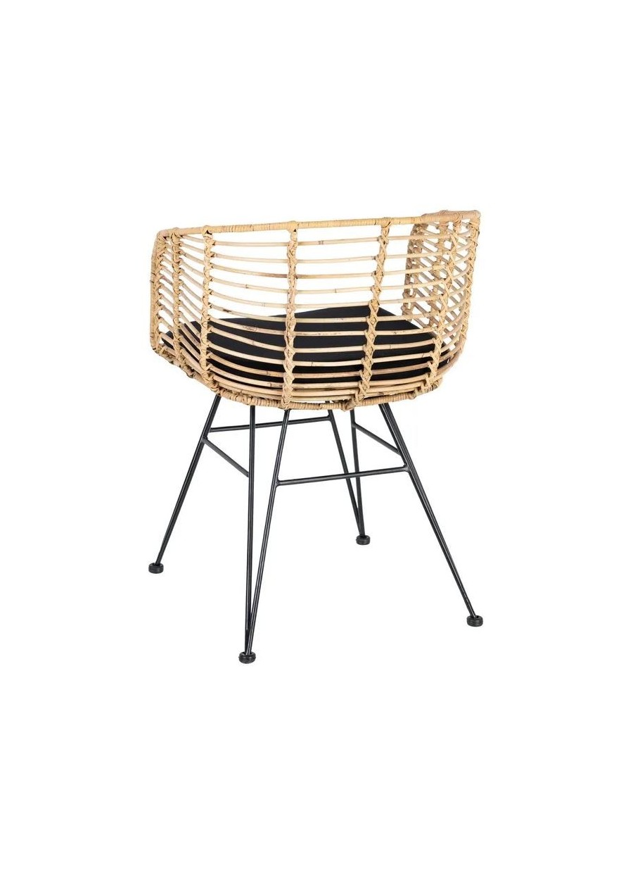 Silla Natural Negro Ratán/Metal...