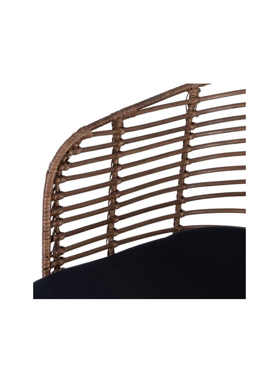 Silla Marrón Negro Ratán/Metal...