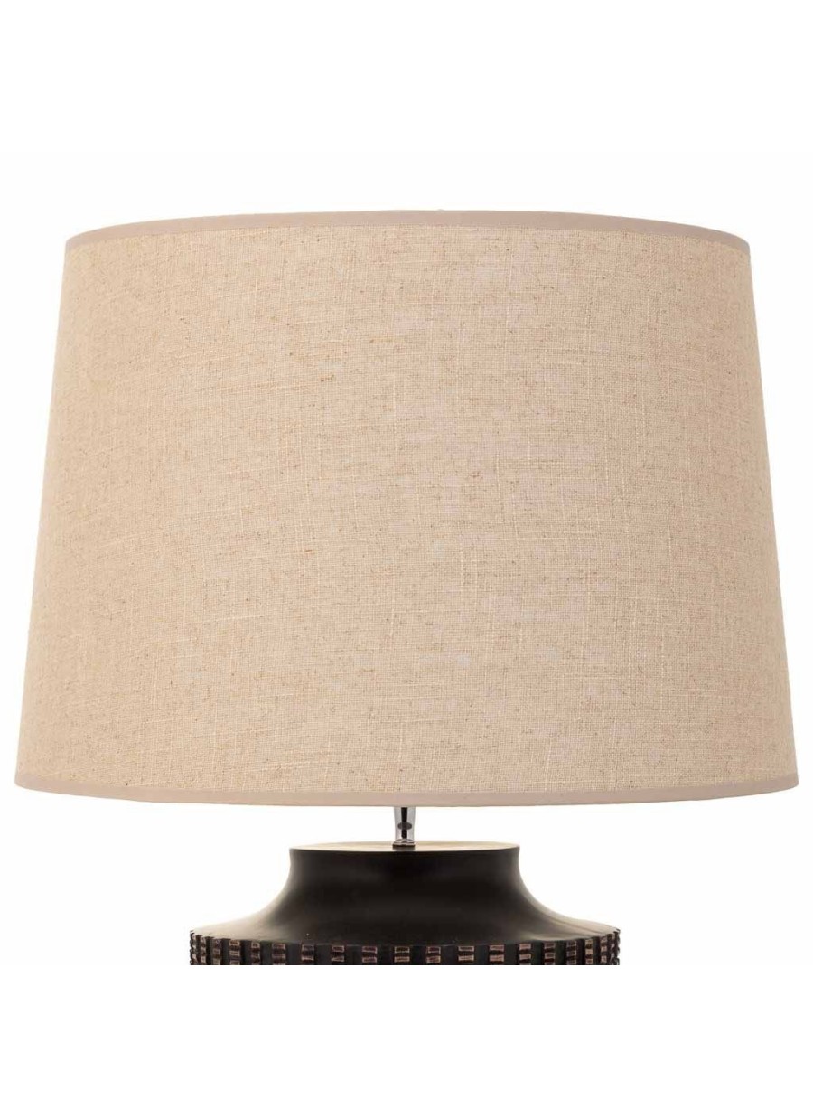 Lámpara De Mesa Poliresina Marrón...