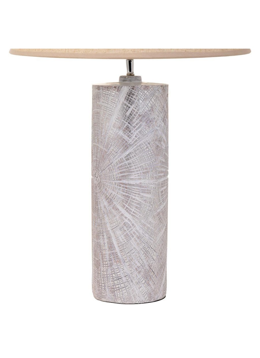 Lámpara De Mesa Poliresina Blanco...