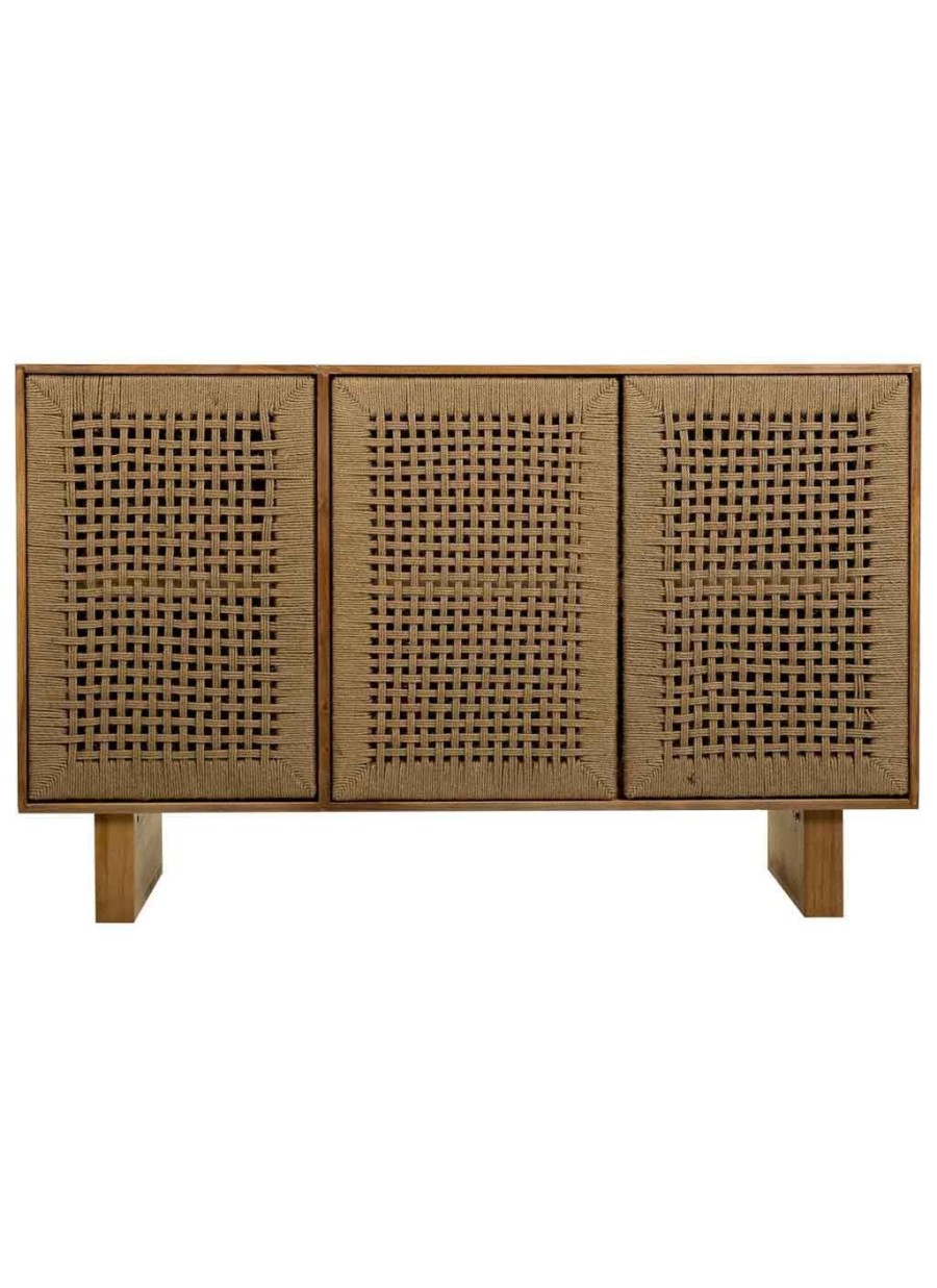 Aparador Madera Y Cuerda Marrón...