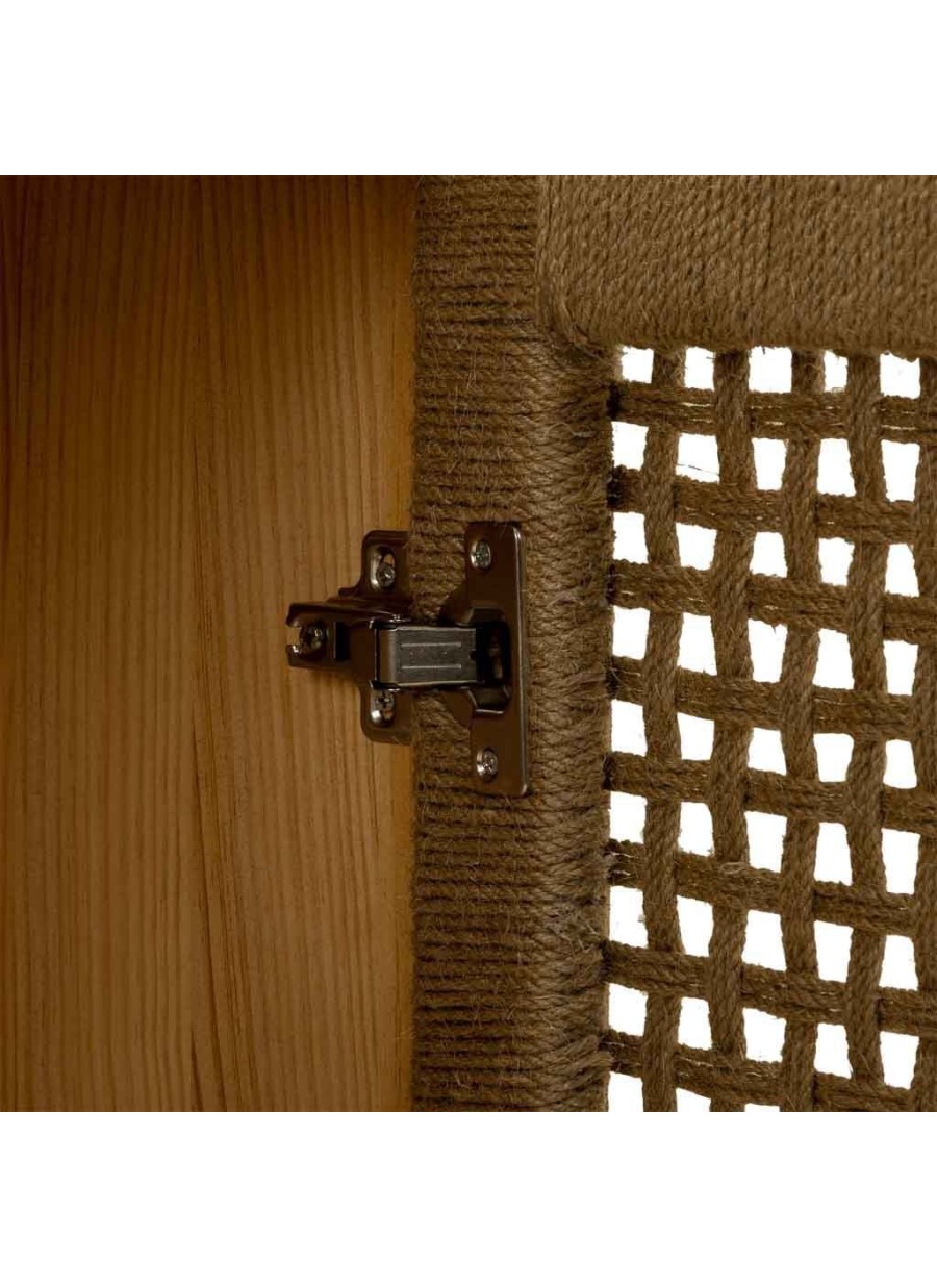 Aparador Madera Y Cuerda Marrón...