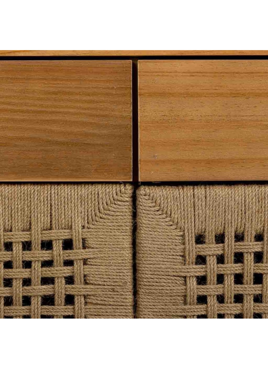 Aparador Madera Y Cuerda 4 Puertas...