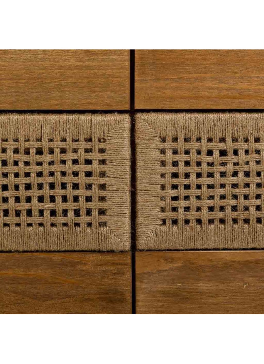 Cómoda Madera Y Cuerda 6 Cajones...
