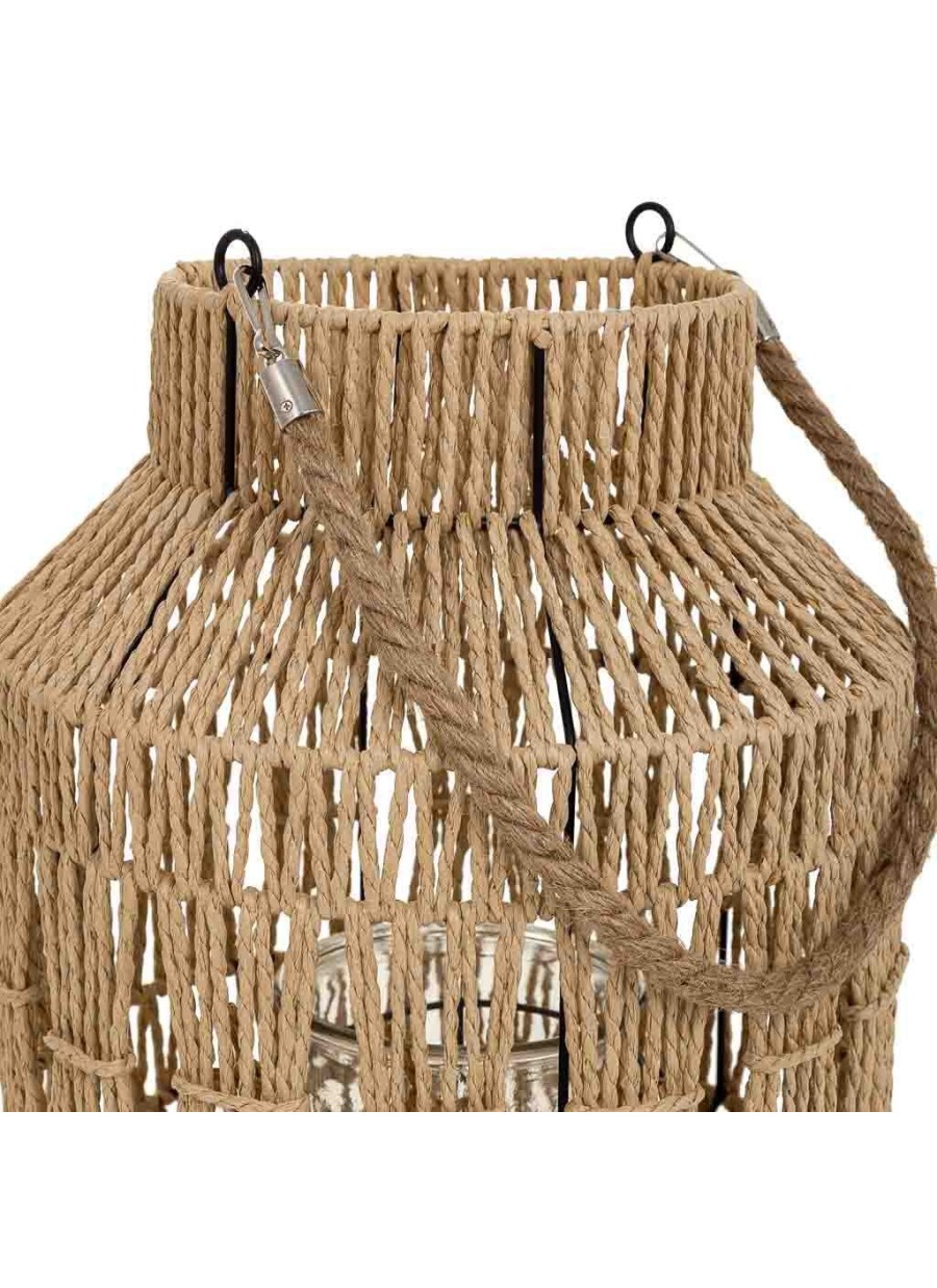 Farol Porta velas De Metal Y Cuerda...