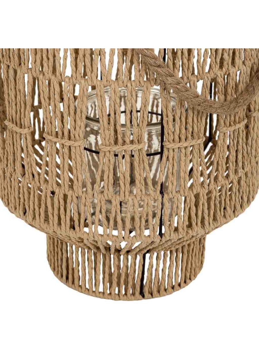 Farol Porta velas De Metal Y Cuerda...