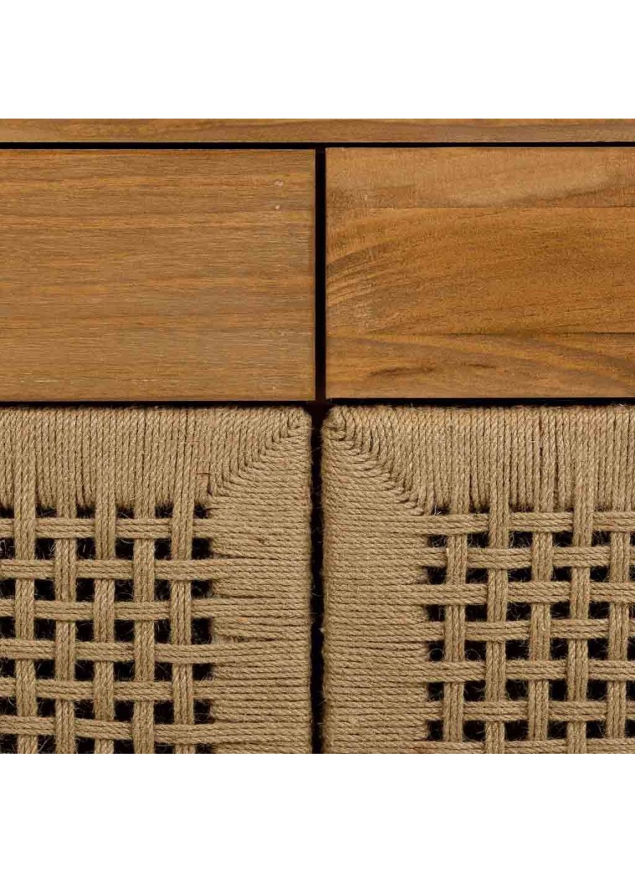 Recibidor De Madera Y Cuerda Trenzada...