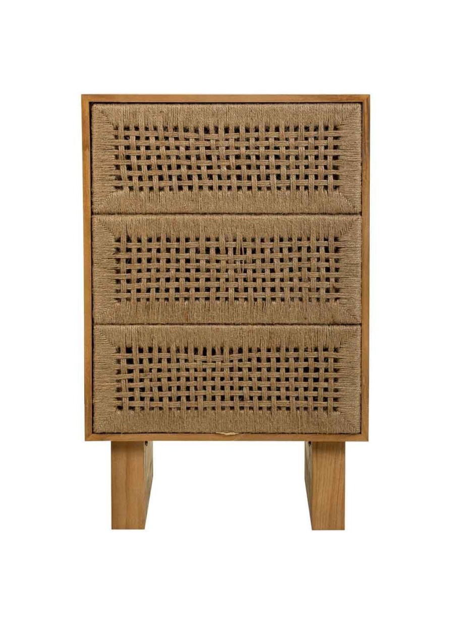 Mesita De Noche De Madera Y Cuerda...