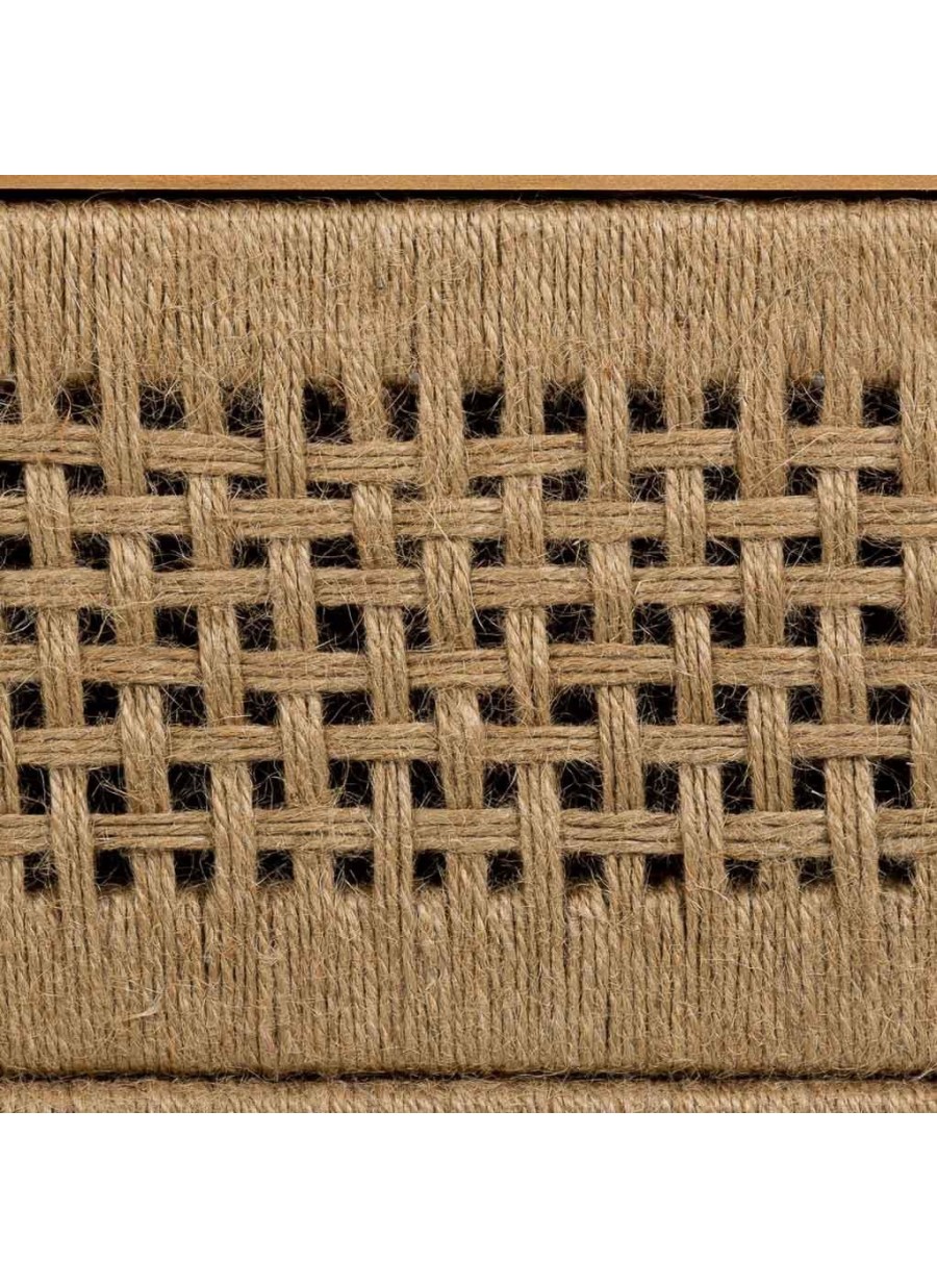 Mesita De Noche De Madera Y Cuerda...