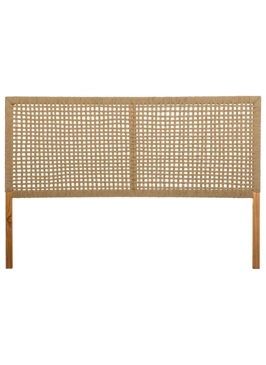 Cabecero De Madera Y Cuerda Marrón...
