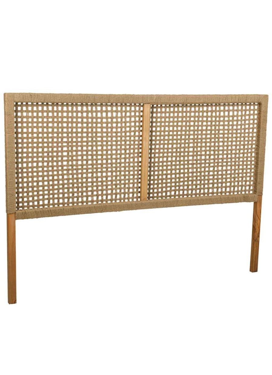 Cabecero De Madera Y Cuerda Marrón...