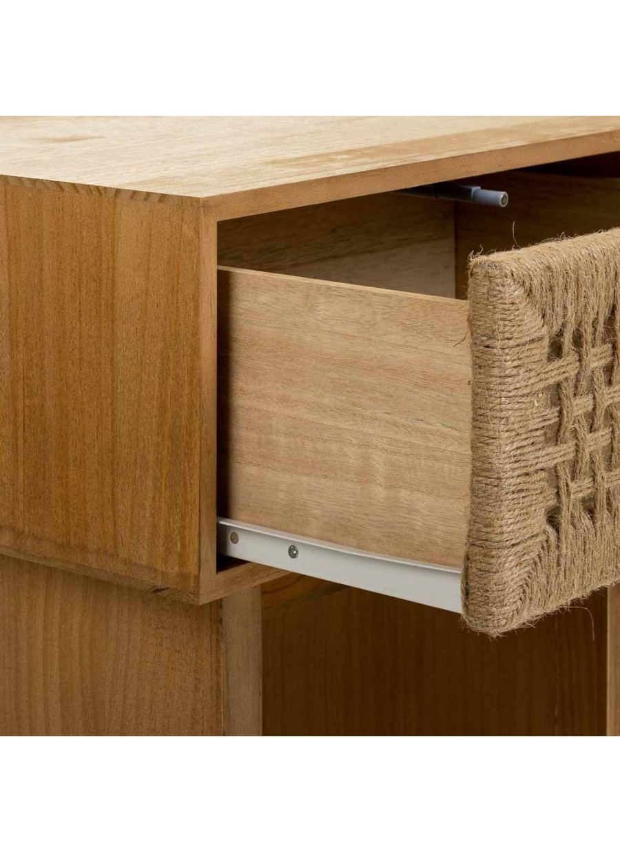Mesita De Noche Madera Y Cuerda...