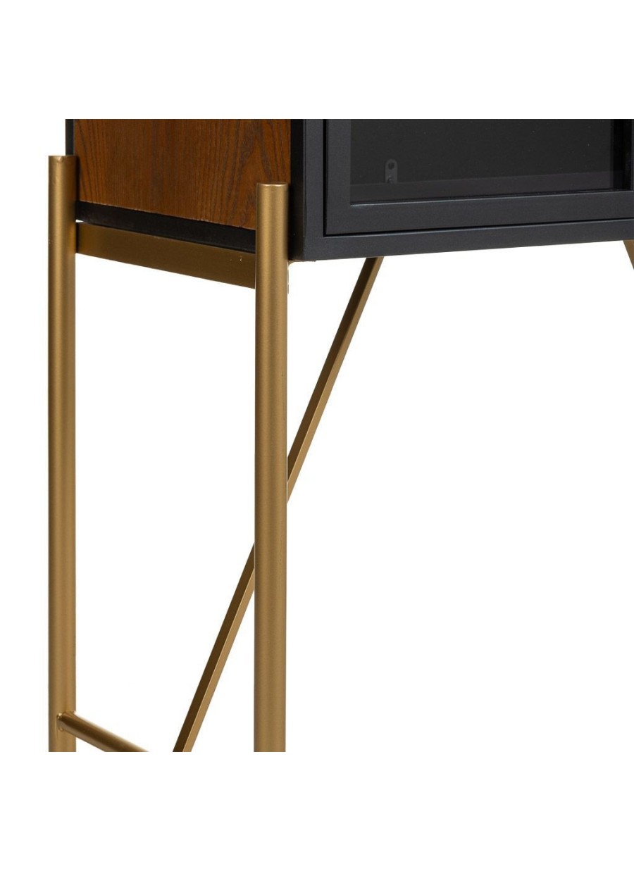 Armario De Madera Y Metal Marrón...